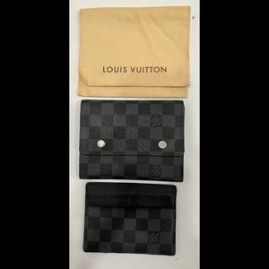 LOUIS VUITTON POUCH VIP 2 PC MEN'S WALLET GENTLY USED! AUTHENTIC! CREDIT CARD